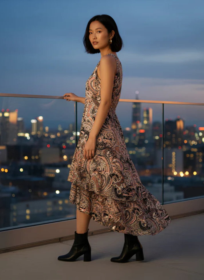 BELLA BOHEMIAN DOUBLE LAYER MAXI DRESS