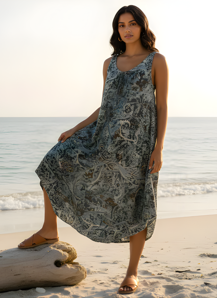 BELLA BOHEMIAN DOUBLE LAYER MAXI DRESS