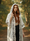 ASH IVORY-COLOR LONG HOODED KIMONO