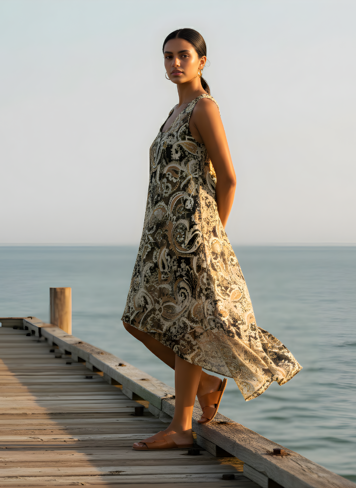 BELLA BOHEMIAN DOUBLE LAYER MAXI DRESS