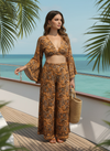 HAILEY ORANGE TURQUOISE PRINTED WRAP TOP & TROUSER SET