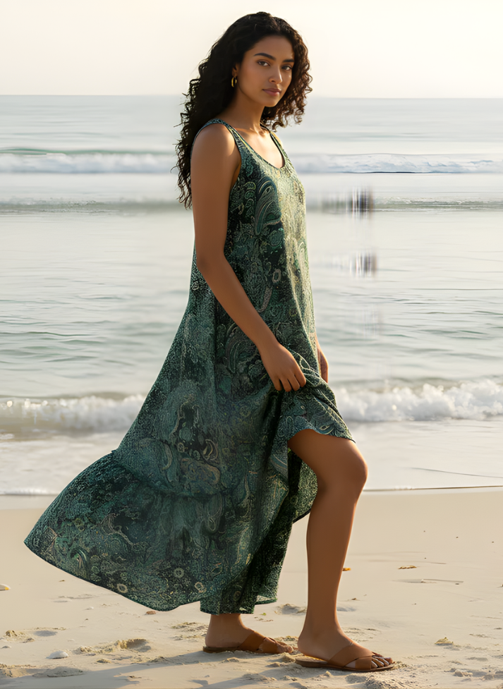 BELLA BOHEMIAN DOUBLE LAYER MAXI DRESS