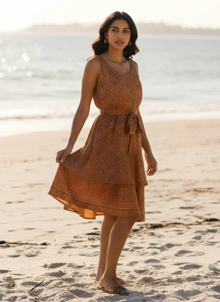 BELLA BOHEMIAN DOUBLE LAYER MAXI DRESS