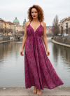 Bohemian Magenta Paisley Maxi Dress