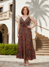 Boho V-Neck Empire Maxi Dress