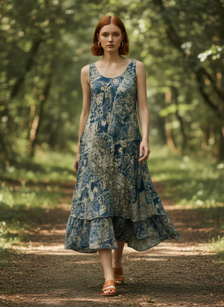 BELLA BOHEMIAN DOUBLE LAYER MAXI DRESS