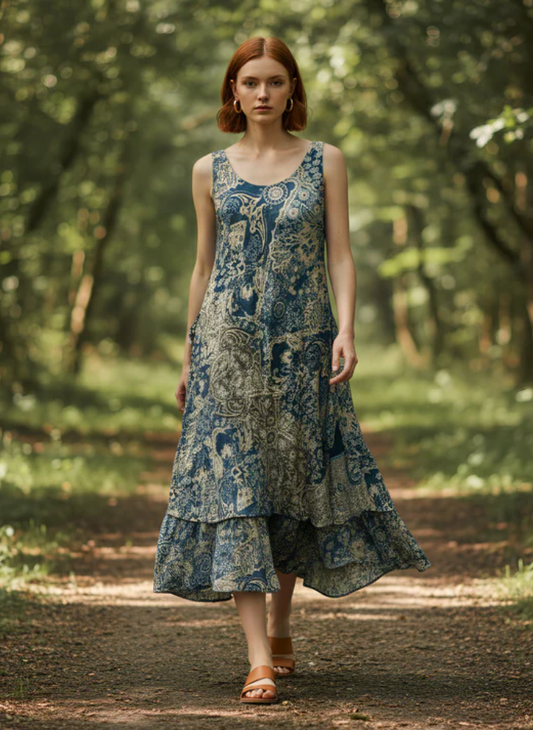 BELLA BOHEMIAN DOUBLE LAYER MAXI DRESS