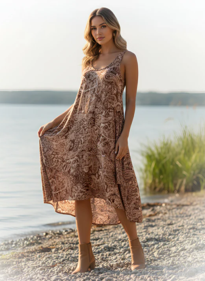 BELLA BOHEMIAN DOUBLE LAYER MAXI DRESS