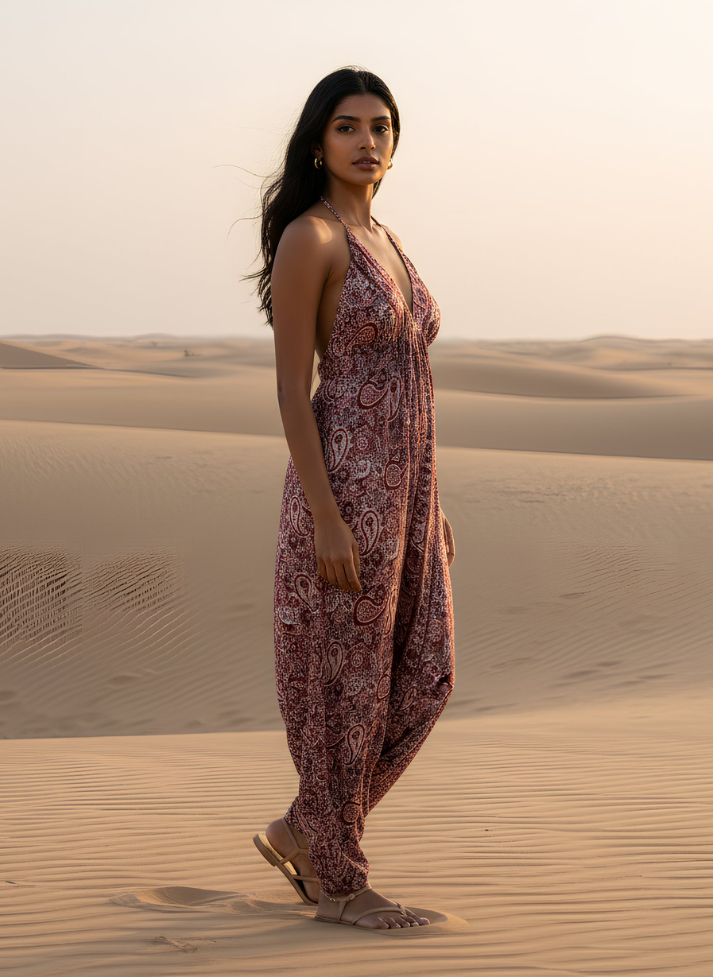 LAYLA BOHO HAREM JUMPSUIT – PINK BLUSH