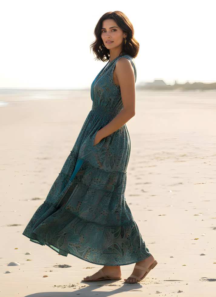 BELLA BOHEMIAN DOUBLE LAYER MAXI DRESS