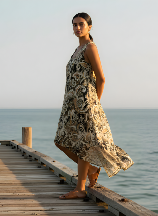 BELLA BOHEMIAN DOUBLE LAYER MAXI DRESS