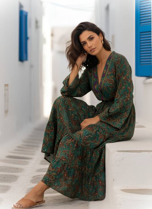 EOLA2 Smocked Back Maxi Dress