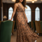 Rosie Peach Brown Mix Paisley-Print Maxi Dress