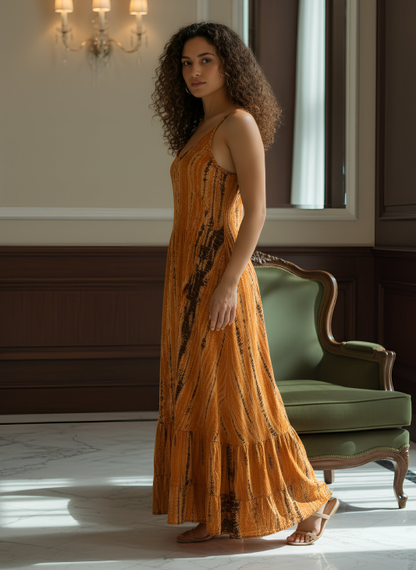 Rosie Orange Mix Paisley-Print Maxi Dress