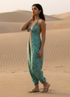 LAYLA BOHO HAREM JUMPSUIT – GREEN BROWN