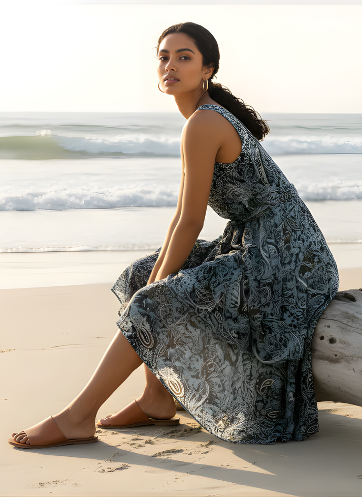 BELLA BOHEMIAN DOUBLE LAYER MAXI DRESS