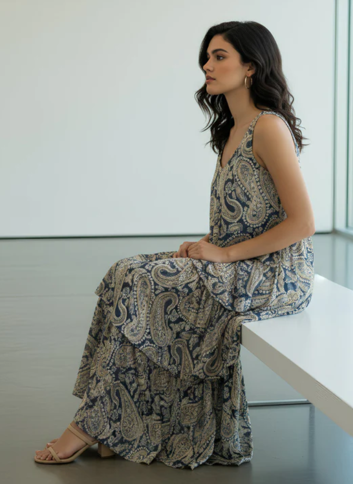 BELLA BOHEMIAN DOUBLE LAYER MAXI DRESS