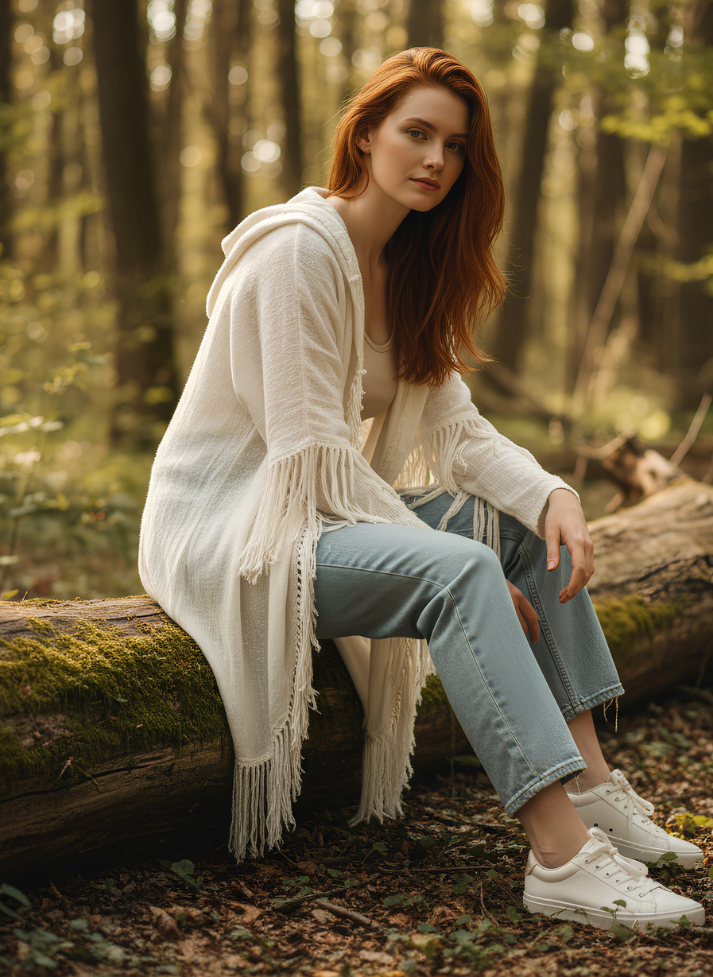 ASH IVORY COLOUR SHORT HOODED KIMONO