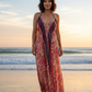 Bohemian Pink Cream Paisley Maxi Dress