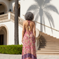 Bohemian Pink Cream Paisley Maxi Dress