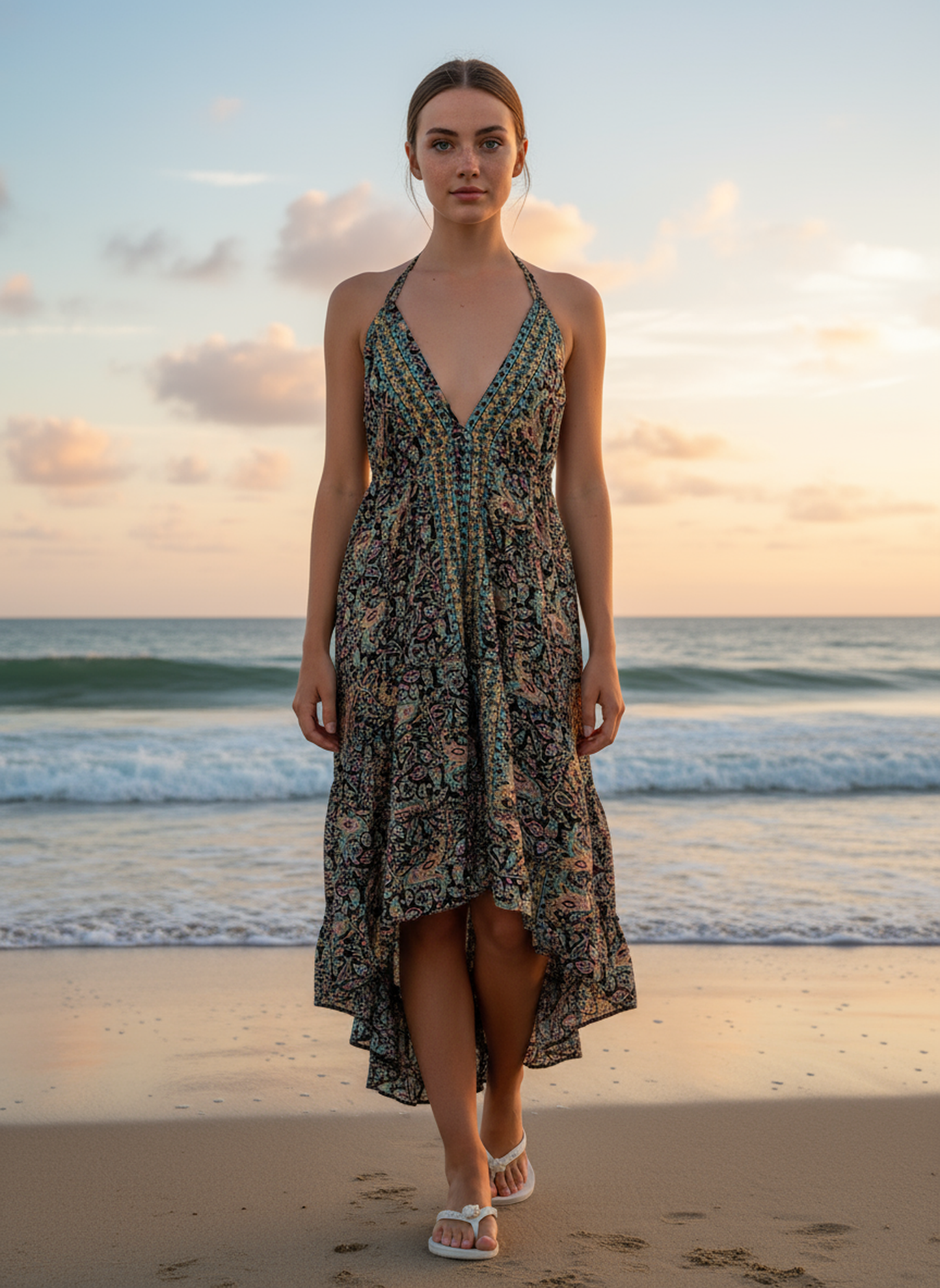 Hi-Lo Halter Neck Sundress