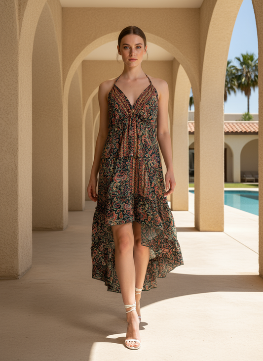 Hi-Lo Halter Neck Sundress