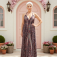 Bohemian Navy Pink Paisley Maxi Dress