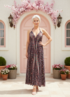 Bohemian Navy Pink Paisley Maxi Dress