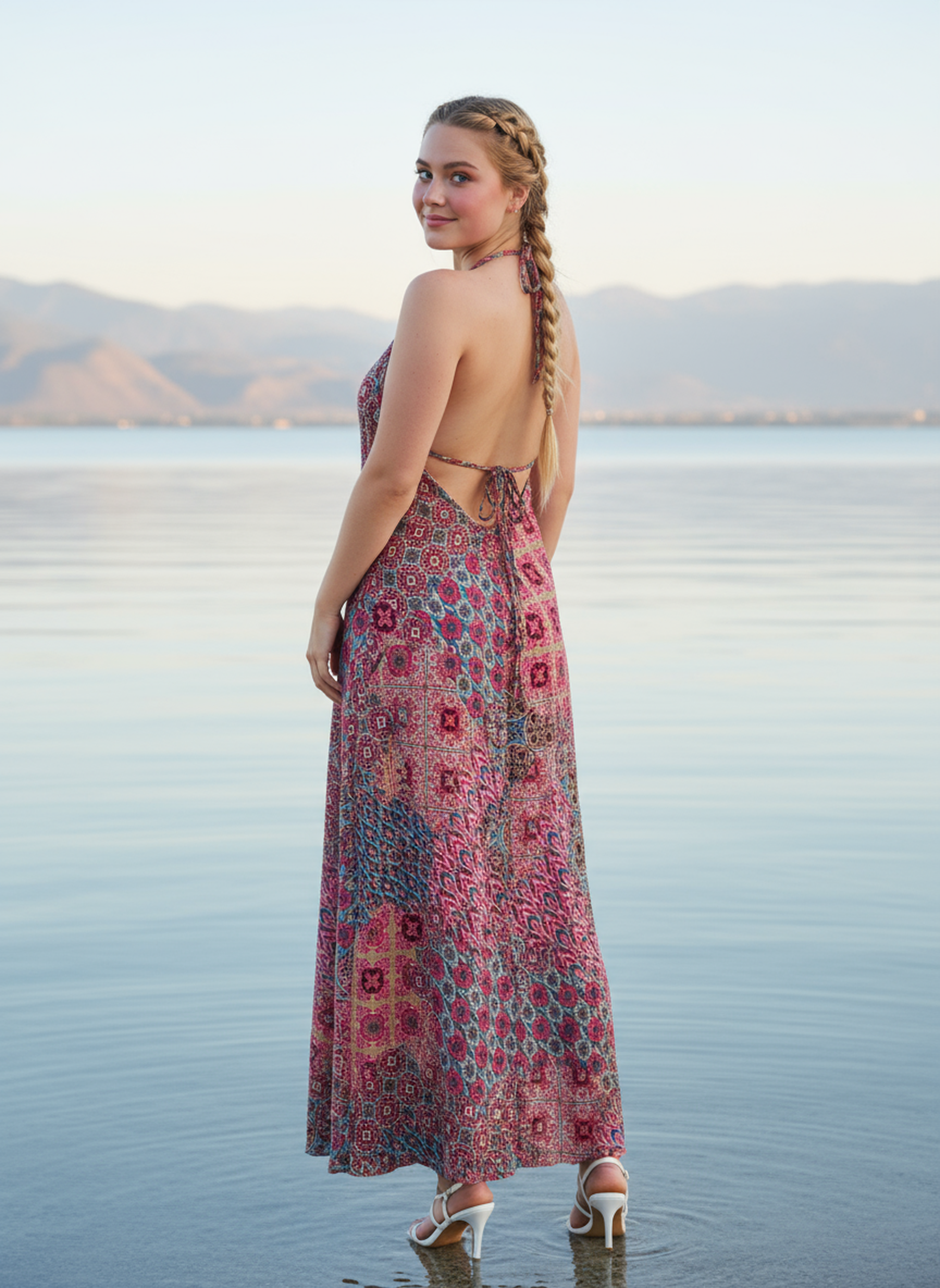 Bohemian Pink Mix Paisley Maxi Dress