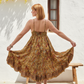 Elegant Boho Earth-Tone Midi Dress