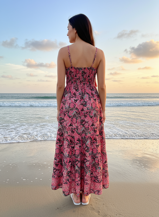 V-Neck Maxi Dress with Adjustable Straps